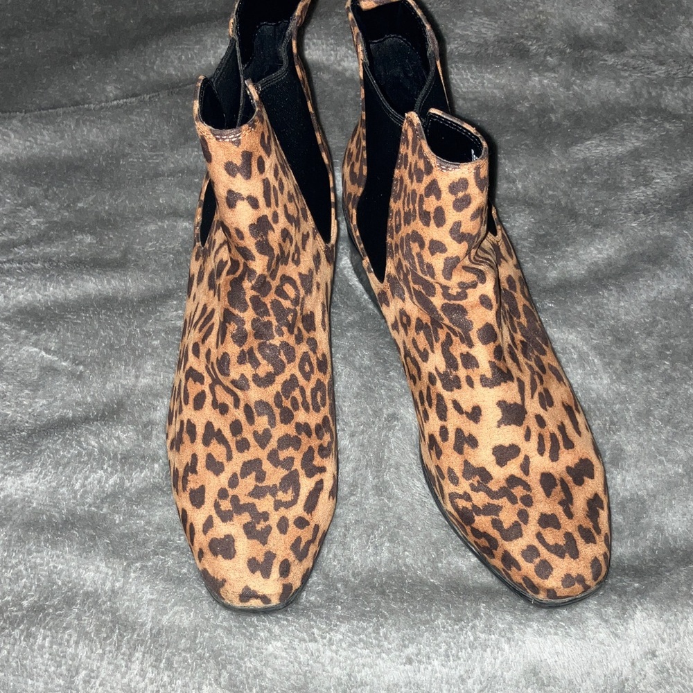 a new day Brown Leopard Ankle Boots